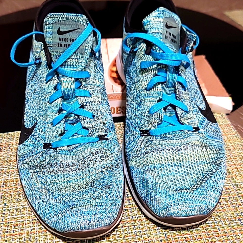 Nike Free Tr Flyknit Running Shoe Teal, Green , with a little Black Tennis shoes
